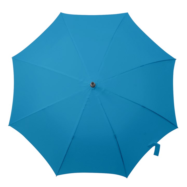 A Blue Background With A Black And White Cat On Top Of It Hook Handle Umbrellas (Medium)