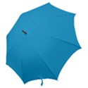 A Blue Background With A Black And White Cat On Top Of It Hook Handle Umbrellas (Medium) View2