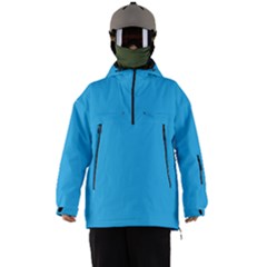 A Blue Background With A Black And White Cat On Top Of It Men s Ski And Snowboard Waterproof Breathable Jacket by catchydesignhill