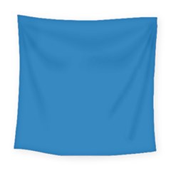 A Blue Background With A Black And White Clock Square Tapestry (large)