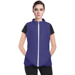 A Blue Background With A Clock On It Women s Puffer Vest