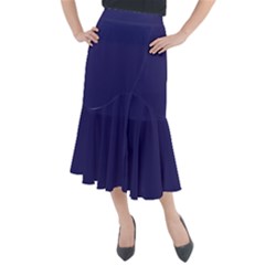 A Blue Background With A Clock On It Midi Mermaid Skirt by catchydesignhill