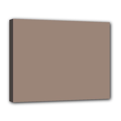 A Brown Wall With A Clock On It Canvas 14  X 11  (stretched) by catchydesignhill