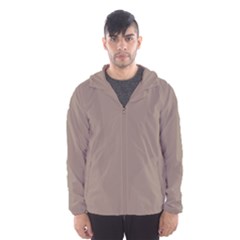 A Brown Wall With A Clock On It Men s Hooded Windbreaker