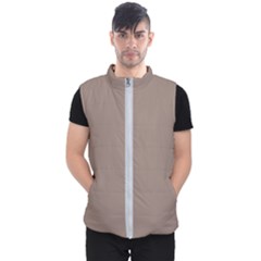 A Brown Wall With A Clock On It Men s Puffer Vest