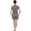 A Brown Wall With A Clock On It Women s T-Shirt and Shorts Set View2