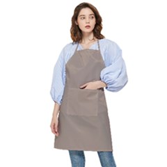 A Brown Wall With A Clock On It Pocket Apron by catchydesignhill