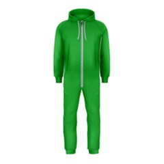 A Green Background With A White Border Hooded Jumpsuit (kids)