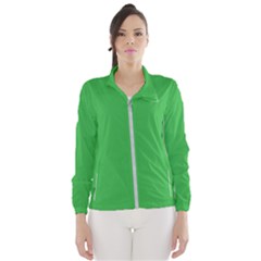 A Green Background With A White Border Women s Windbreaker