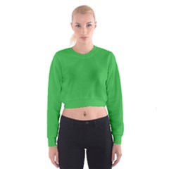 A Green Background With A White Border Cropped Sweatshirt