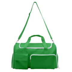 A Green Background With A White Border Sports Gym Duffle Bag With Shoe Compartment by catchydesignhill