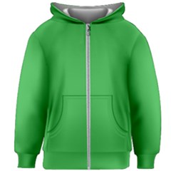 A Green Background With A White Border Kids  Zipper Hoodie Without Drawstring