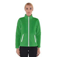 A Green Background With A White Border Women s Bomber Jacket