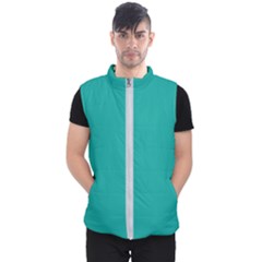 A Green Background With A White Border Men s Puffer Vest