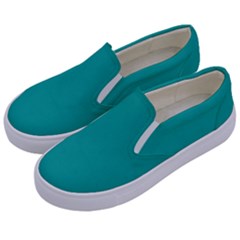 A Green Background With A White Border Kids  Canvas Slip Ons by catchydesignhill