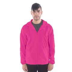 A Pink Background With A Black Border Men s Hooded Windbreaker