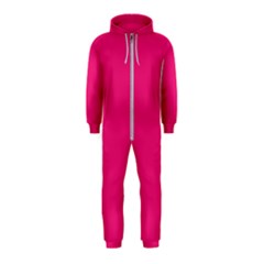 A Pink Background With A Black Border Hooded Jumpsuit (kids)