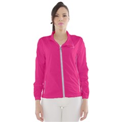 A Pink Background With A Black Border Women s Windbreaker