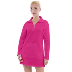 A Pink Background With A Black Border Women s Long Sleeve Casual Dress by catchydesignhill