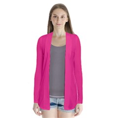 A Pink Background With A Black Border Drape Collar Cardigan by catchydesignhill