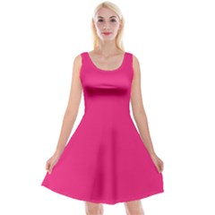 A Pink Background With A Black Border Reversible Velvet Sleeveless Dress