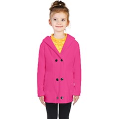 A Pink Background With A Black Border Kids  Double Breasted Button Coat by catchydesignhill