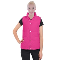 A Pink Background With A Black Border Women s Button Up Vest