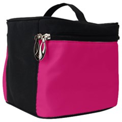 A Pink Background With A Black Border Make Up Travel Bag (big) by catchydesignhill