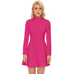 A Pink Background With A Black Border Long Sleeve Velour Longline Dress by catchydesignhill