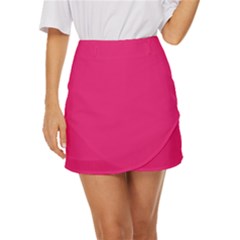 A Pink Background With A Black Border Mini Front Wrap Skirt by catchydesignhill