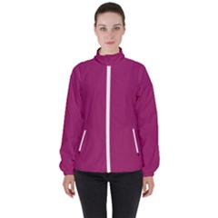 A Pink Background With A White Border Women s High Neck Windbreaker by catchydesignhill