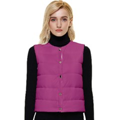 A Pink Background With A White Border Women s Button Up Puffer Vest