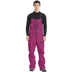 A Pink Background With A White Border Men s Front Zip Ski And Snowboard Bib Pants by catchydesignhill