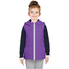 A Purple Background With A White Border Kids  Hooded Puffer Vest