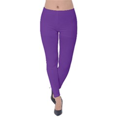 A Purple Background With A White Border Velvet Leggings