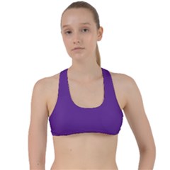 A Purple Background With A White Border Criss Cross Racerback Sports Bra by catchydesignhill