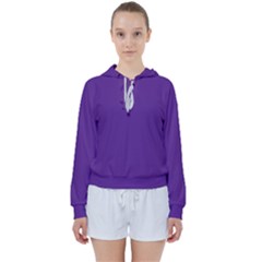 A Purple Background With A White Border Women s Tie Up Sweat