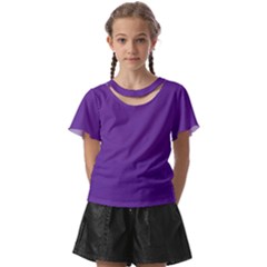 A Purple Background With A White Border Kids  Front Cut T-shirt by catchydesignhill