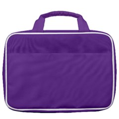 A Purple Background With A White Border Travel Toiletry Bag With Hanging Hook