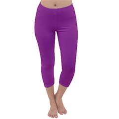 A Purple Background With A White Border Capri Winter Leggings 