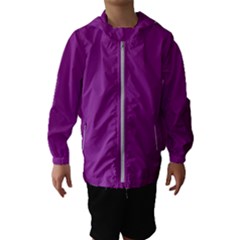 A Purple Background With A White Border Kids  Hooded Windbreaker