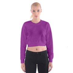 A Purple Background With A White Border Cropped Sweatshirt