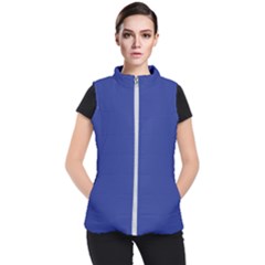 An Airplane Flying In The Sky With A Blue Background Women s Puffer Vest