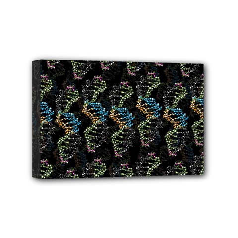 Multicolored Dna Strand Art Mini Canvas 6  X 4  (stretched) by ExtraAwesomeSauce