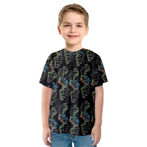 Multicolored Dna Strand Art Kids  Sport Mesh T-shirt by ExtraGoodSauce