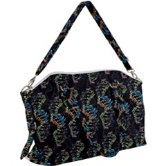 Multicolored Dna Strand Art Canvas Crossbody Bag by ExtraGoodSauce