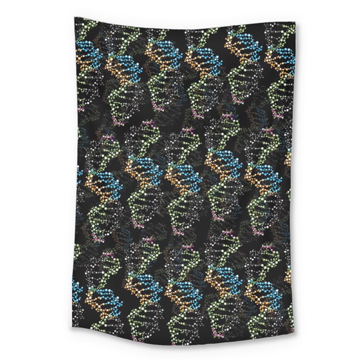 Multicolored DNA Strand Art Large Tapestry