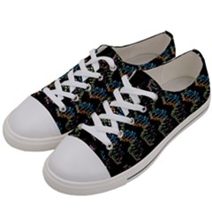 Multicolored Dna Strand Art Men s Low Top Canvas Sneakers by ExtraAwesomeSauce