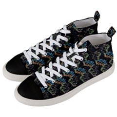 Multicolored Dna Strand Art Men s Mid-top Canvas Sneakers by ExtraAwesomeSauce