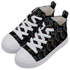 Multicolored Dna Strand Art Kids  Mid-top Canvas Sneakers by ExtraAwesomeSauce